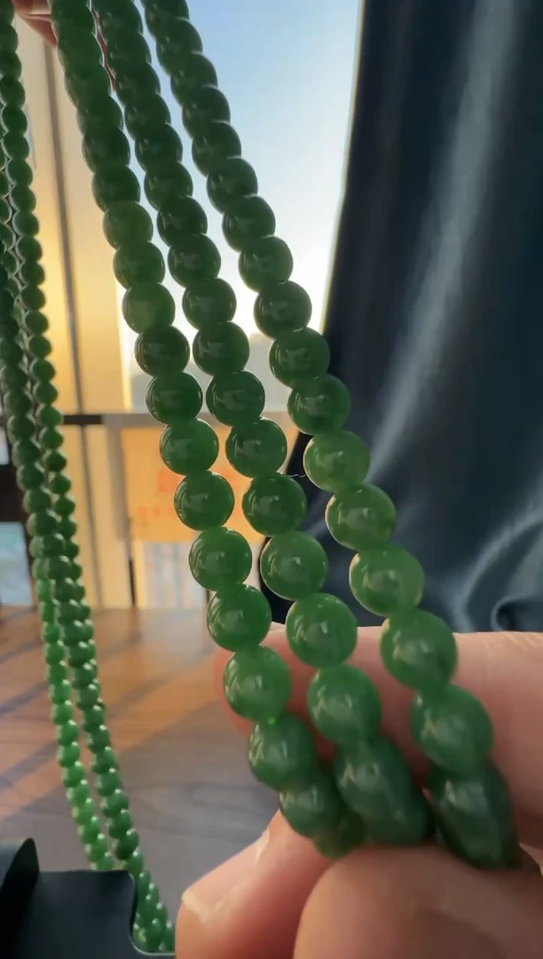 颈饰未镶嵌翡翠挽*天然A货翡翠冰绿项链项链 多样性发一件