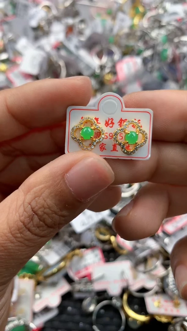 银S925镶嵌戒指翡翠222----5