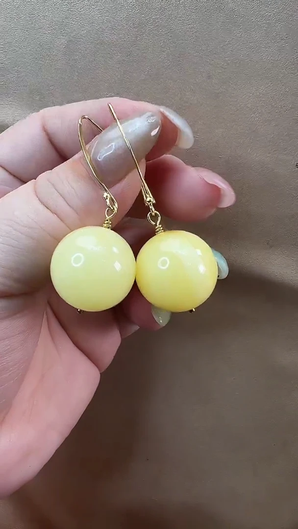 未镶嵌琥珀耳饰耳环