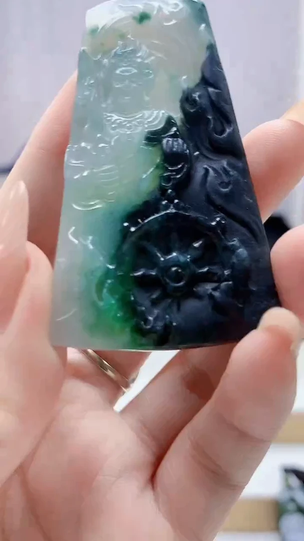 未镶嵌定制翡翠4917DD-毛货挂件10