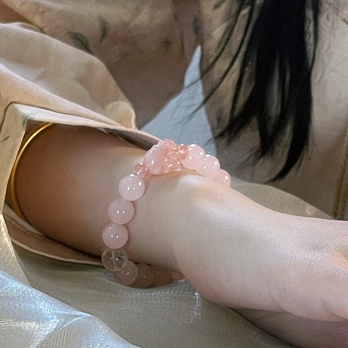 神女泪九尾狐马粉晶原创国风天然玛瑙狐狸手链新中式手串送闺蜜