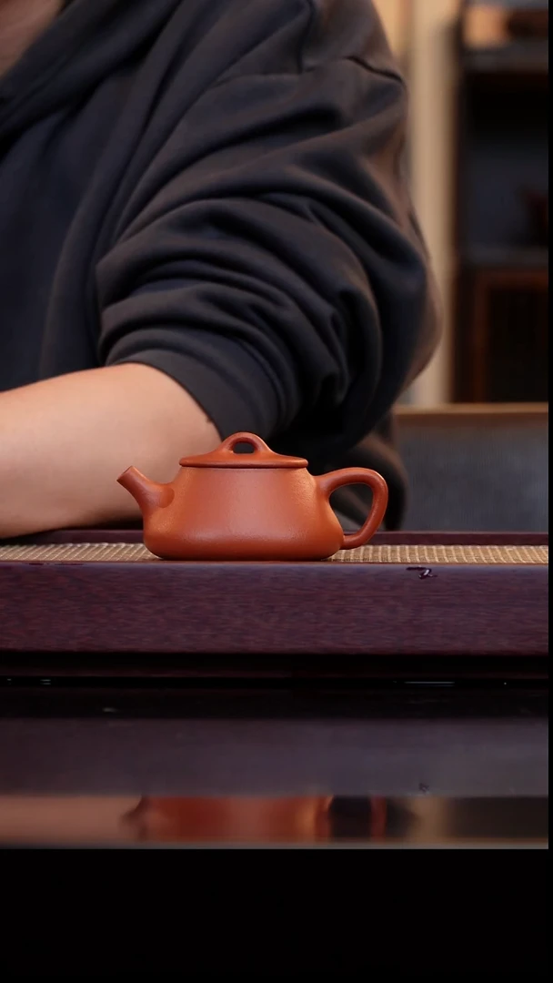 茶壶紫砂红泥平盖石瓢150cc