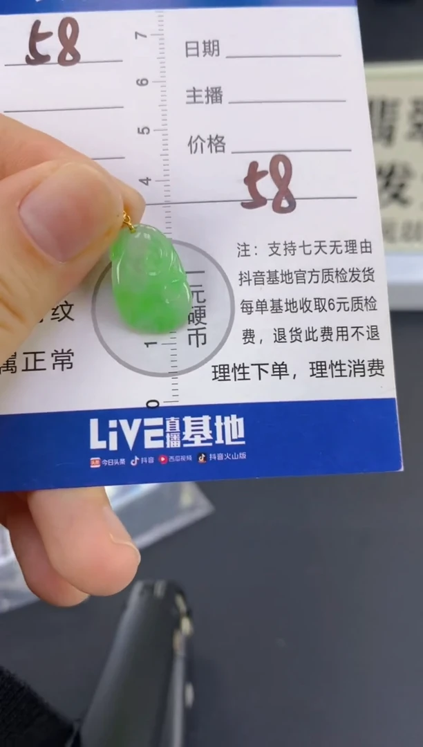【闪购商品】翡翠颈饰18K金镶嵌天然A货翡翠