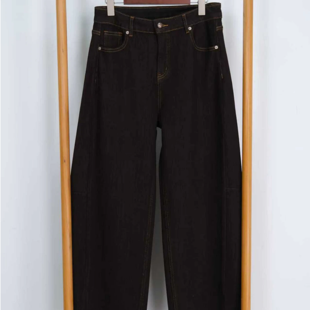 RONG高级咖弯刀牛仔裤