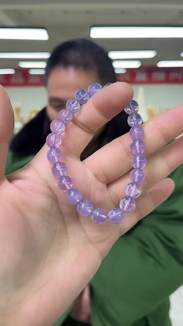 【闪购商品】紫晶手链未镶嵌天然紫玉晶手串多样性发一8mm