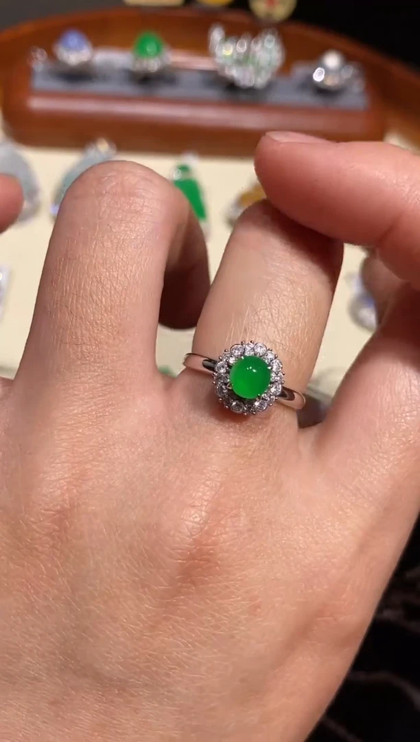 【闪购商品】翡翠戒指18K金镶嵌戒指