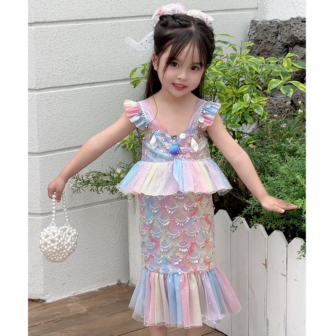 [七彩神仙鱼]2025年新款夏季连衣吊带裙碎花连衣裙宝宝儿童公主裙