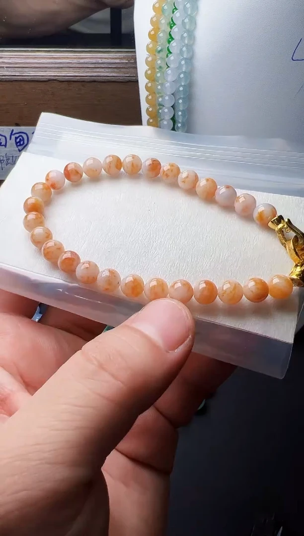 定制翡翠未镶嵌卡7左右桂花糕特色手串