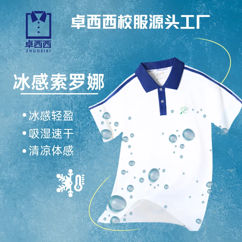 深圳校服小学生运动套装休夏冰凉舒适耐穿特版时尚翻领透气