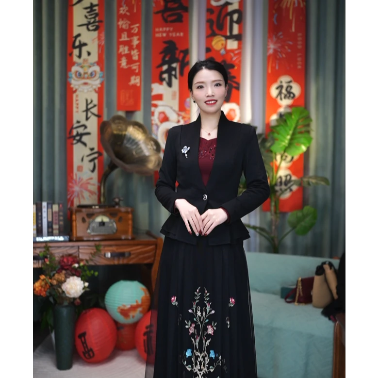 【小贝总】SUSSI/古色25春季立领一粒扣长袖短款外套显瘦气质外套