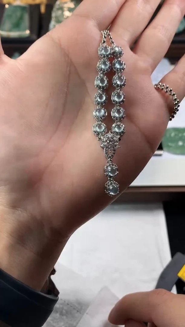 颈饰合金翡翠温****n铜镶项链