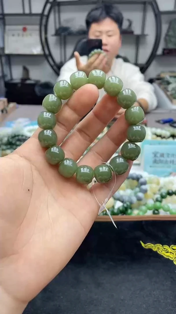 未镶嵌手串和田玉花土沟14老型