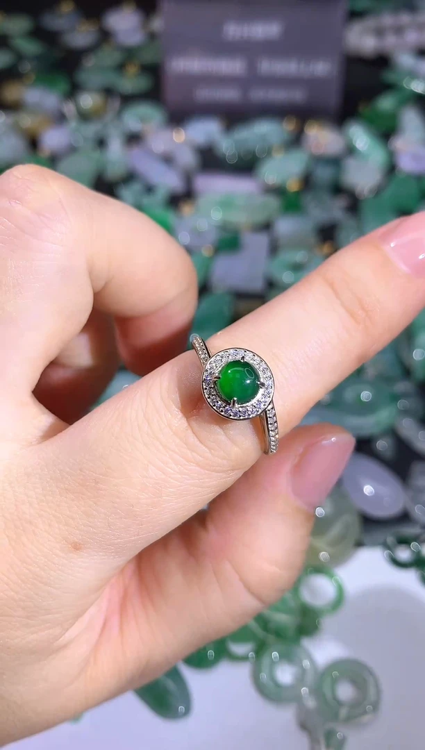 【闪购商品】翡翠戒指银S925镶嵌戒指