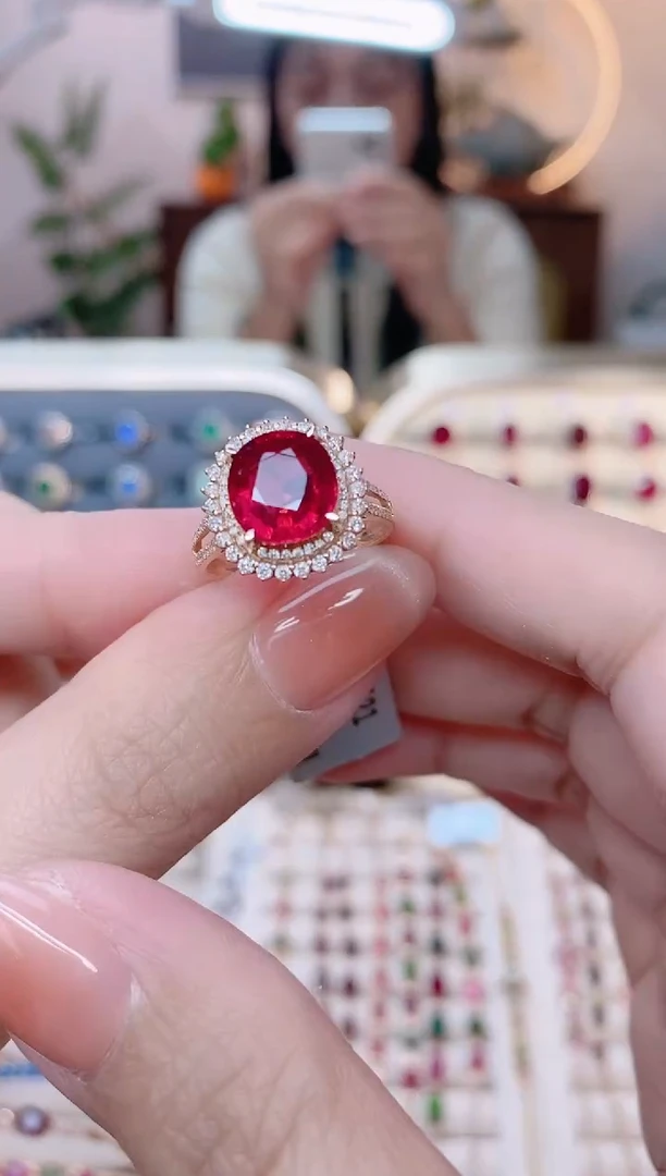 【闪购商品】碧玺18K金戒指18K金镶嵌1