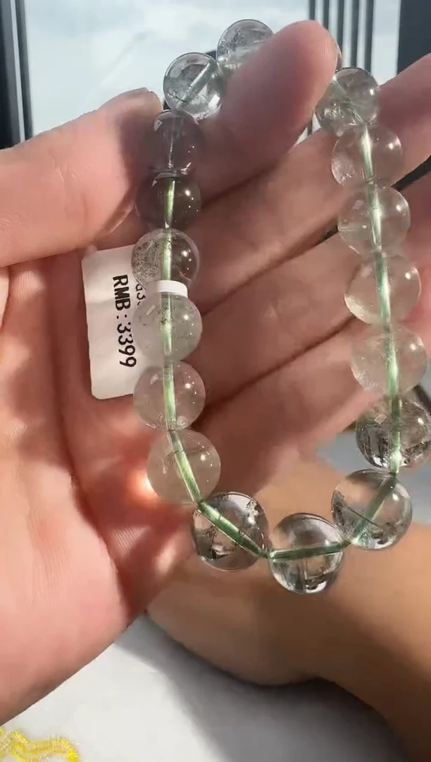 未镶嵌手链水晶千层纱体多冰透体绿幽灵12m+多样性发一