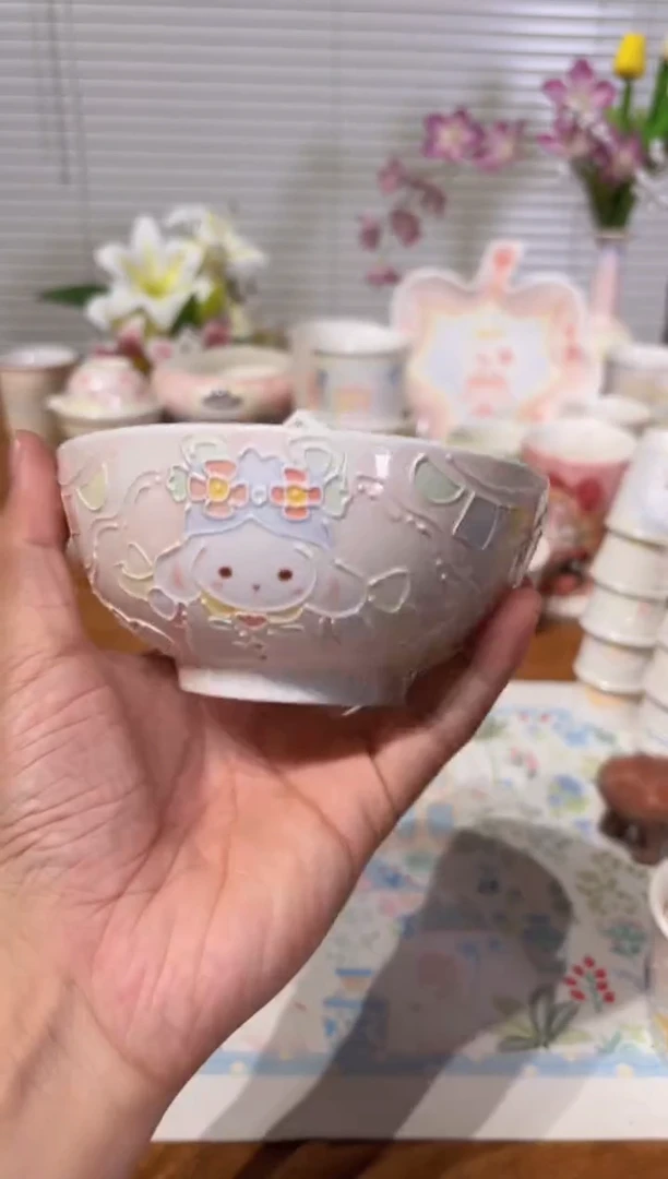 杯20号高温釉下彩立体手绘手工陶瓷瑕福利