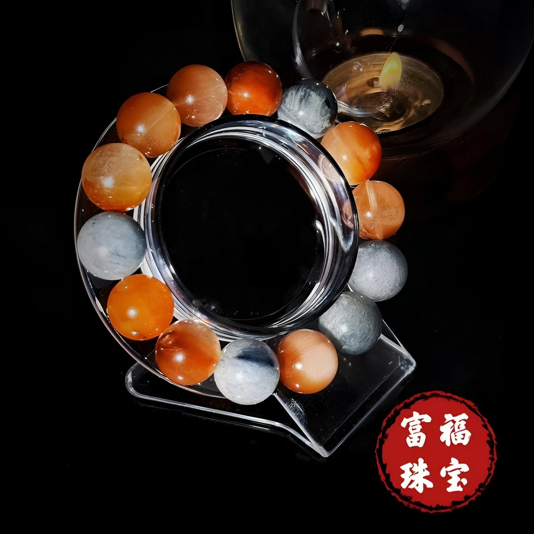 非金属珐琅手链 水晶兔毛手链百搭女士