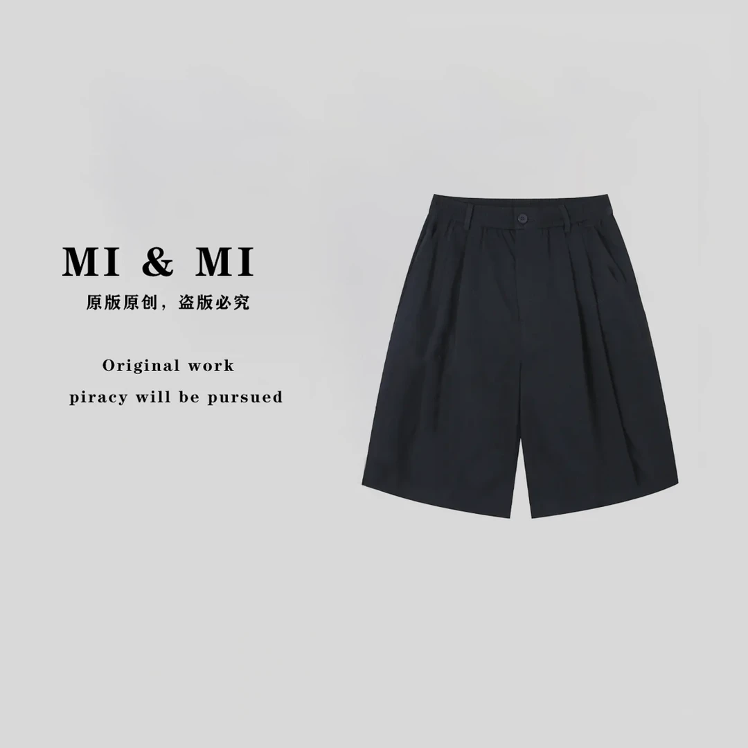 【米米私服】夏季百搭直筒简约时尚宽松五分休闲短裤 2502-221