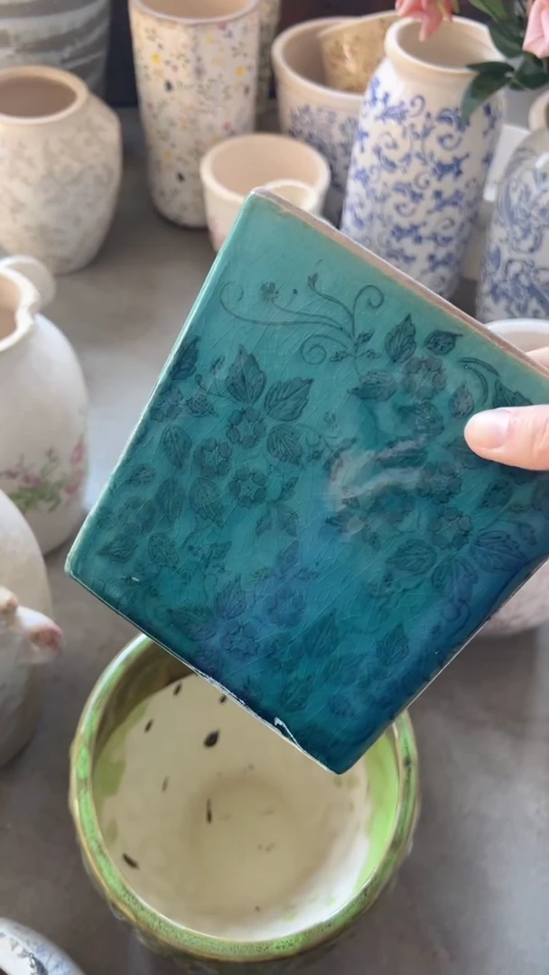 【闪购商品】陶瓷微瑕花盆高15.5cm内口14cm