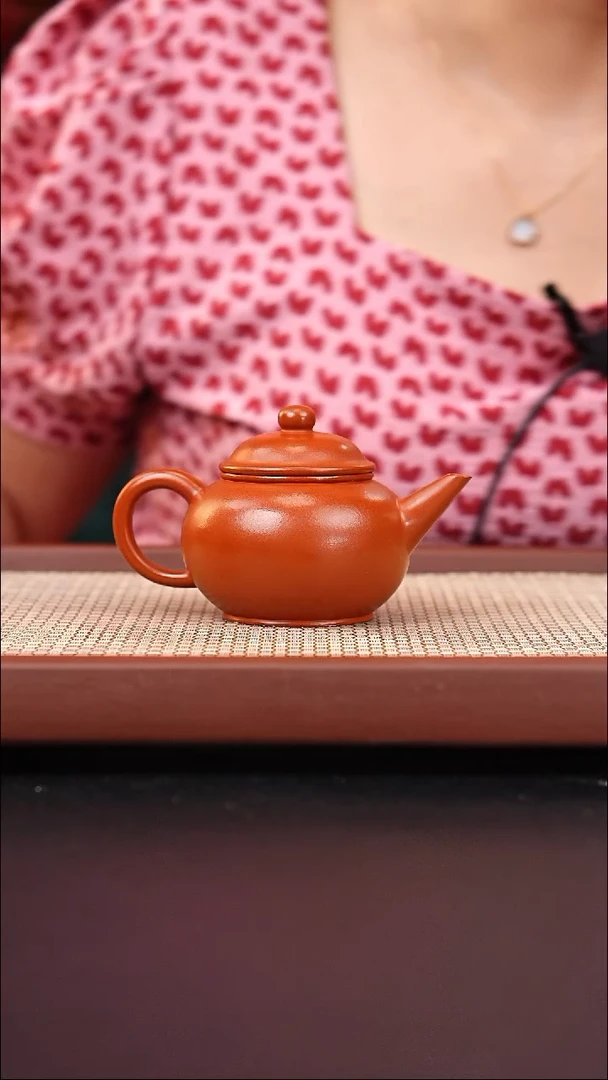 茶壶紫砂赵庄朱泥水平150cc吴国仙