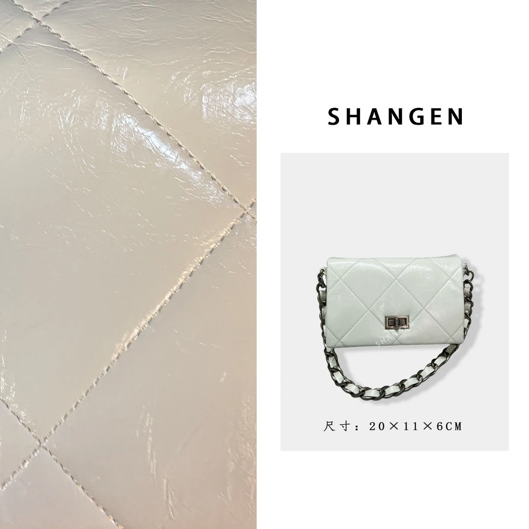 【云云甄选】ZT-D7190-瓷白-轻奢时尚女士新款菱格单肩斜挎包