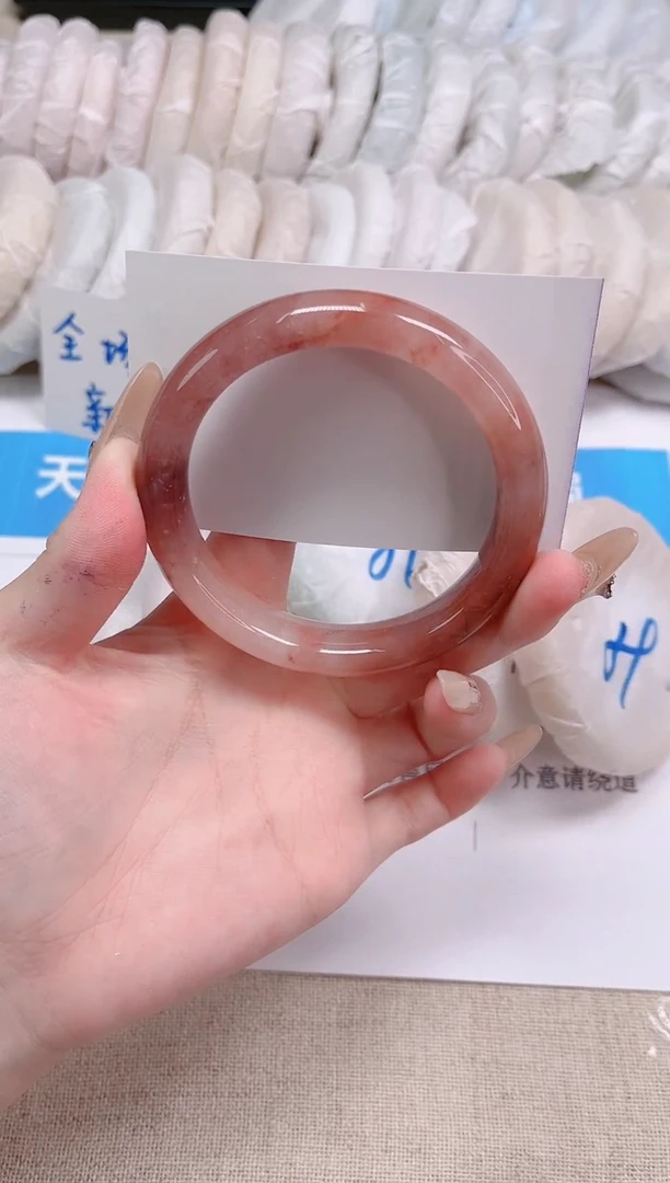 未镶嵌手镯石英质玉105-59桃