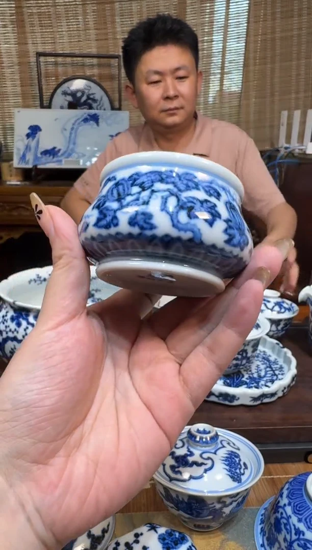 杯子愚拙造物青花西瓜小盖置
