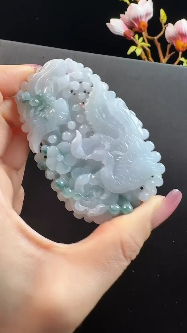 颈饰未镶嵌翡翠凤求凰
