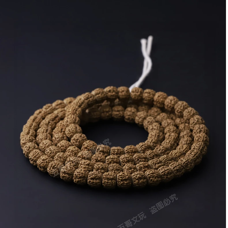 S250618-13【麦穗盘龙】精配褐皮盘龙小金刚菩提子手串108文玩长串