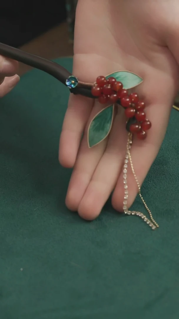 刺绣【高货】湘传礼 桑蚕丝 非遗绒花发簪