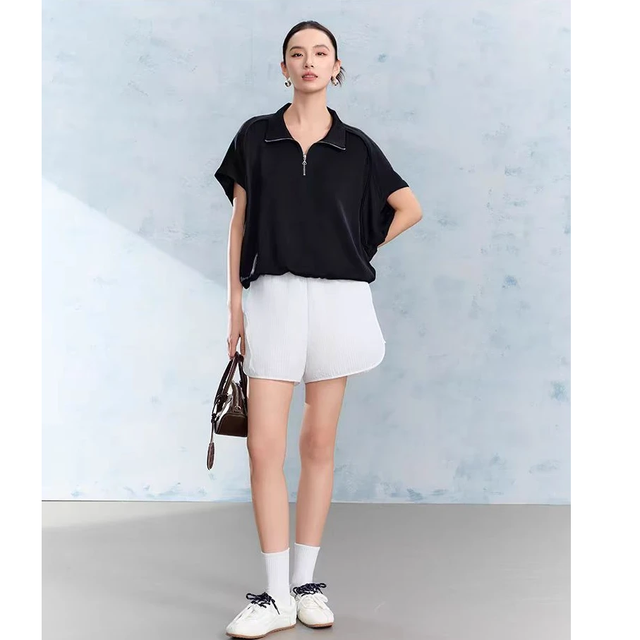 醋酸轻奢经典时尚女设计款纯色无袖衬衫M314110029