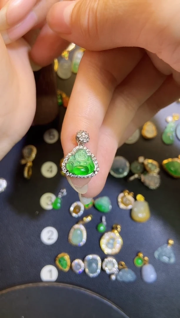 吊坠(不含链)银S925镶嵌翡翠1