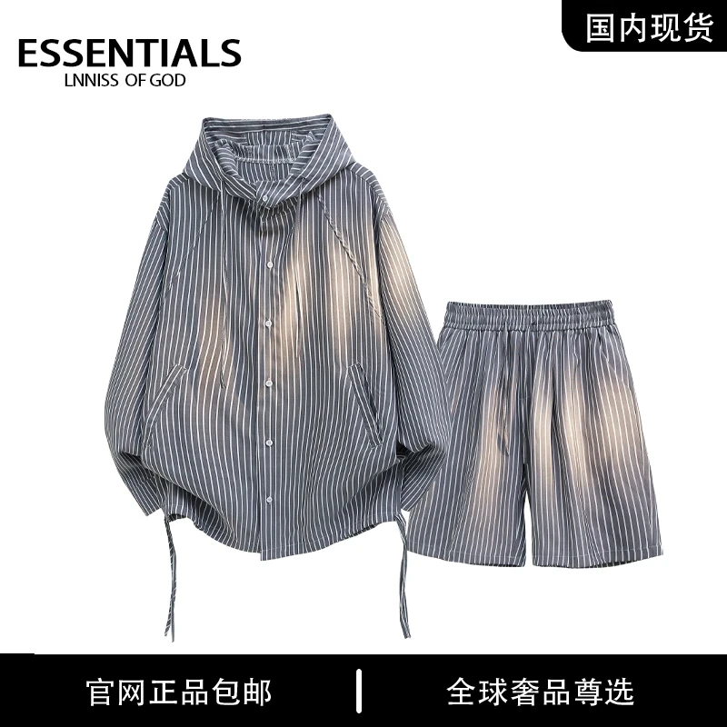 【品牌现货撤柜】ESSENTIALS LNS 夏季时尚透气撞色休闲防晒套装
