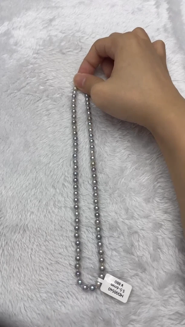 海水珍珠银S925镶嵌项链AK真多麻5.5-6mm