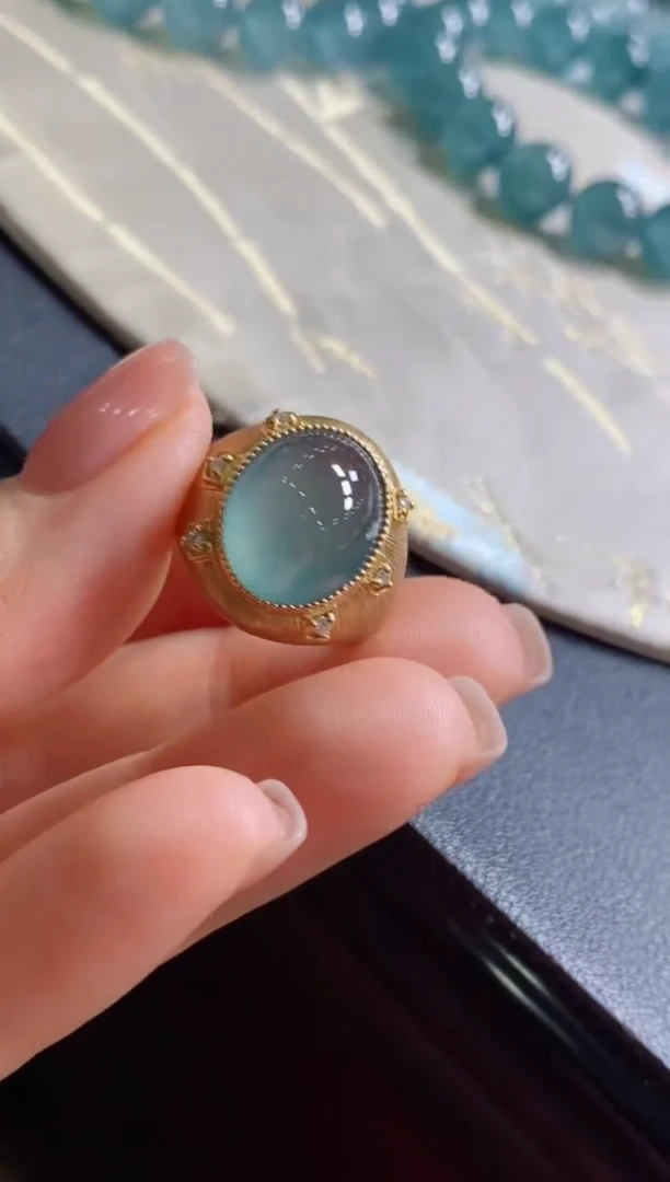 定制翡翠18K金镶嵌龙**哋0449807078