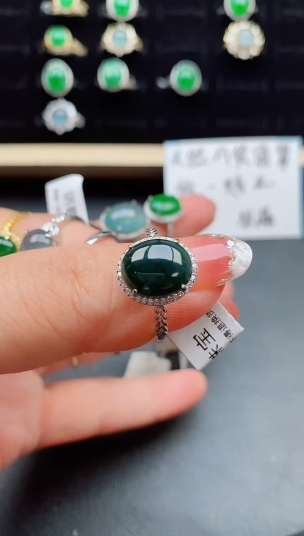 【闪购商品】翡翠戒指银S925镶嵌05800