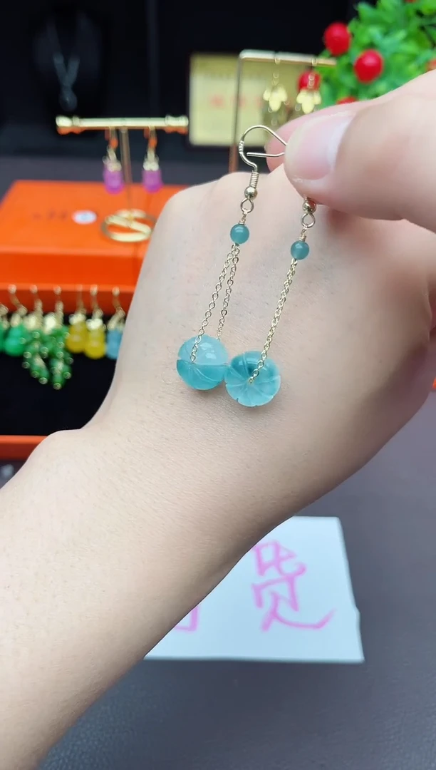 玛瑙/玉髓耳饰银S925镶嵌105000