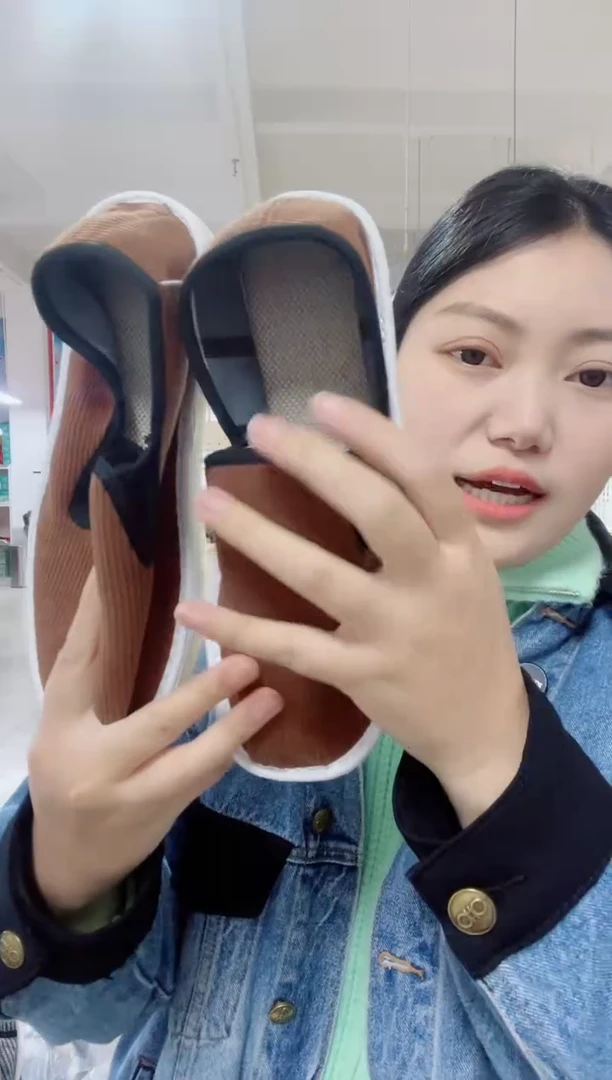 咖色松紧棉麻38码