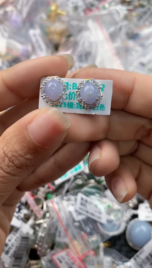 银S925镶嵌戒指翡翠5555----10