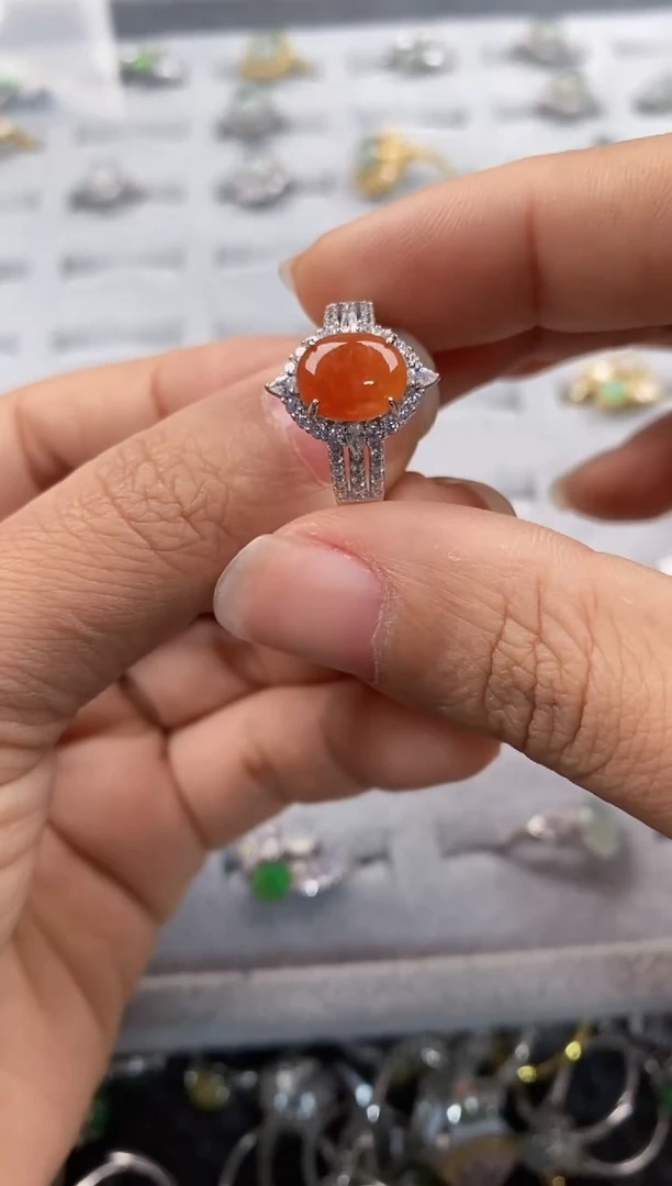 银S925镶嵌戒指翡翠1111---10