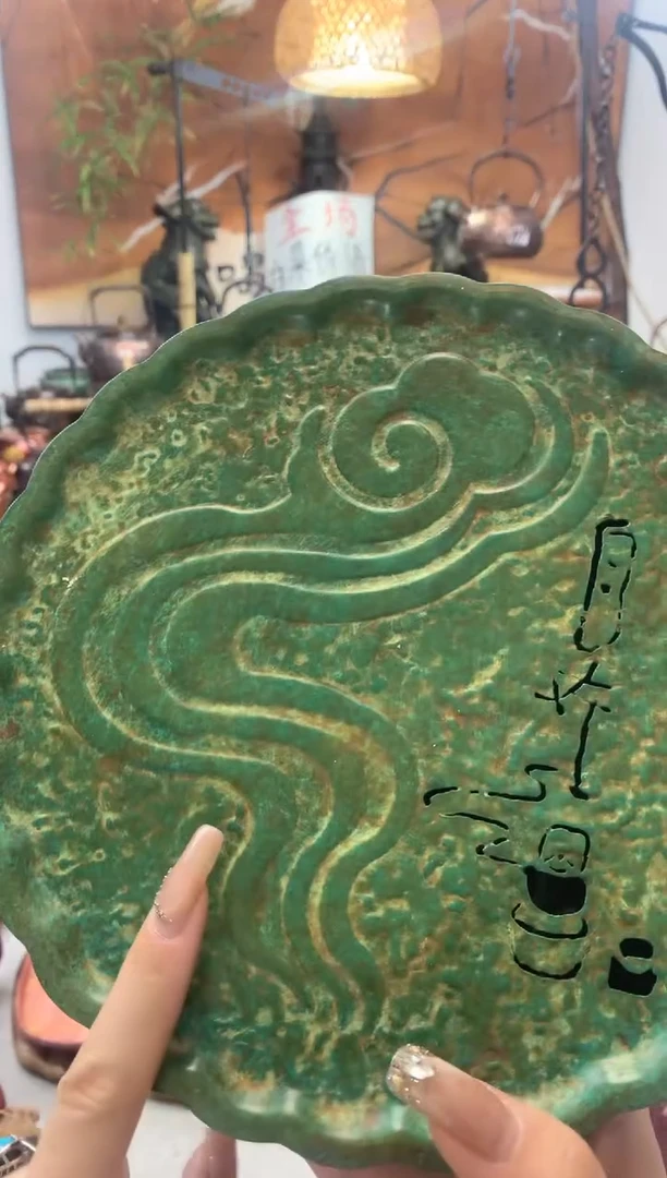 翡翠绿大圆紫铜建水