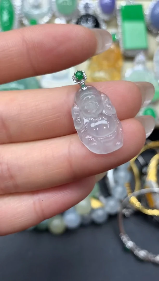 翡翠18K金镶嵌颈饰114-雪姐翡翠天天见