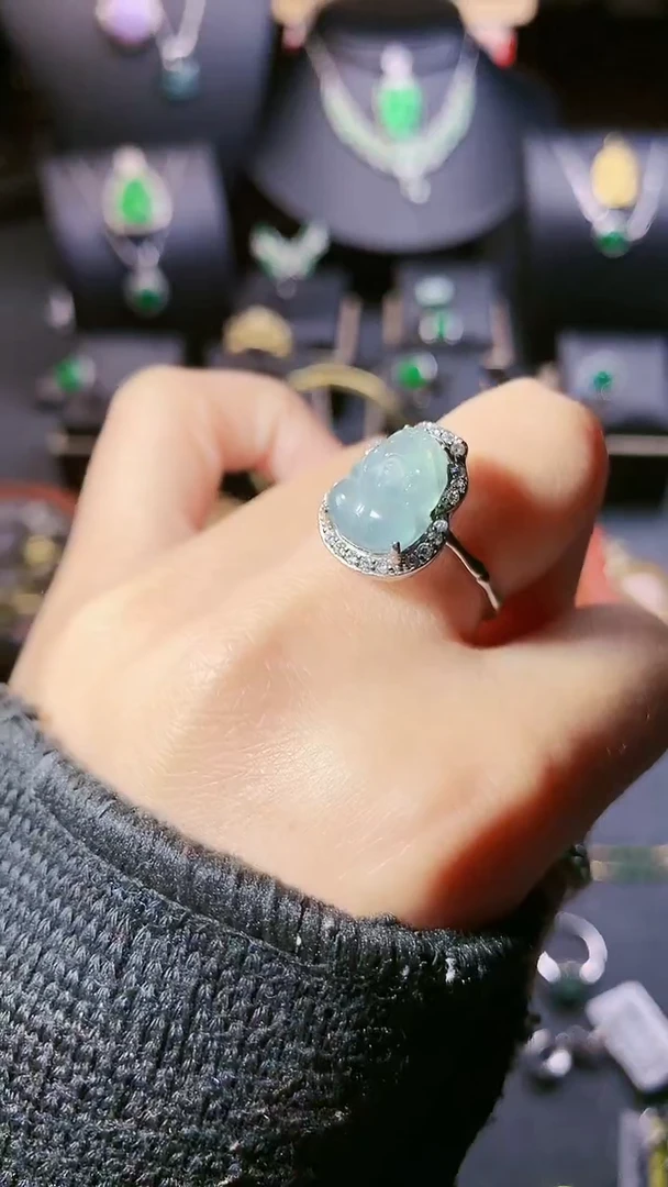 【闪购商品】翡翠戒指银S925镶嵌戒指