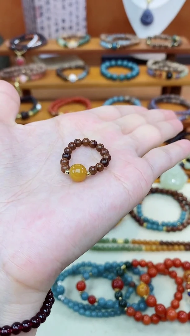 未镶嵌库克手串戒指单圈老蜡