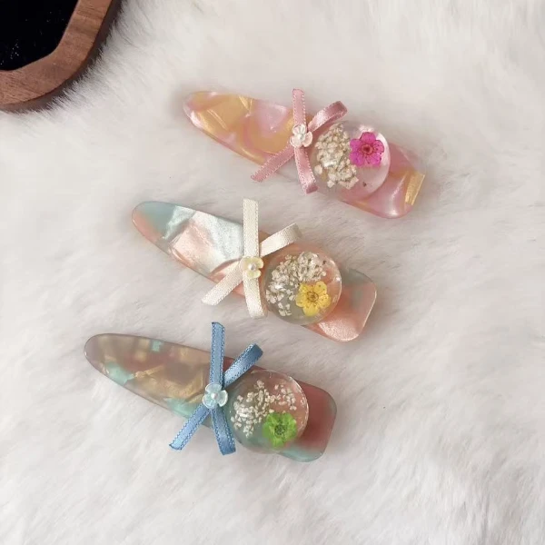 东大门甜美干花朵发夹A105