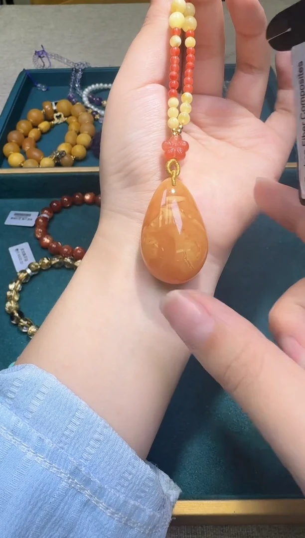 蜜蜡颈饰未镶嵌多样性发一件  057