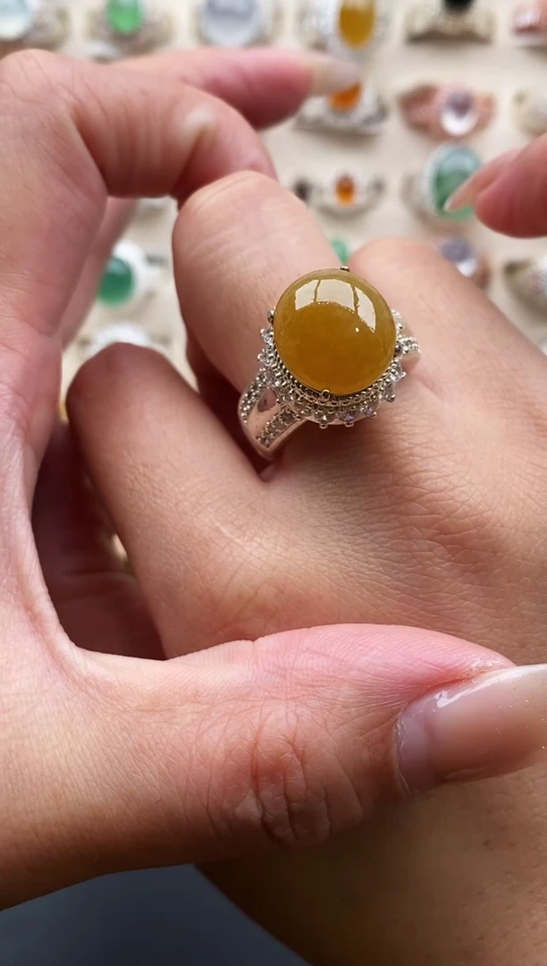 未镶嵌戒指翡翠平***?缅甸天然A货翡翠2 7-9