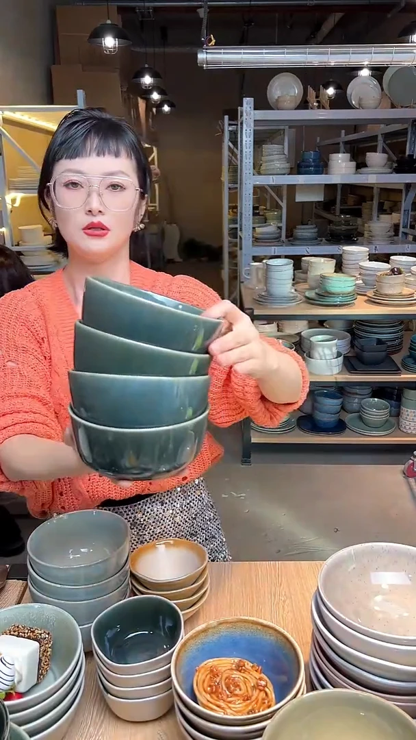 瓷31外贸尾货高温釉下彩陶瓷餐具默认微瑕