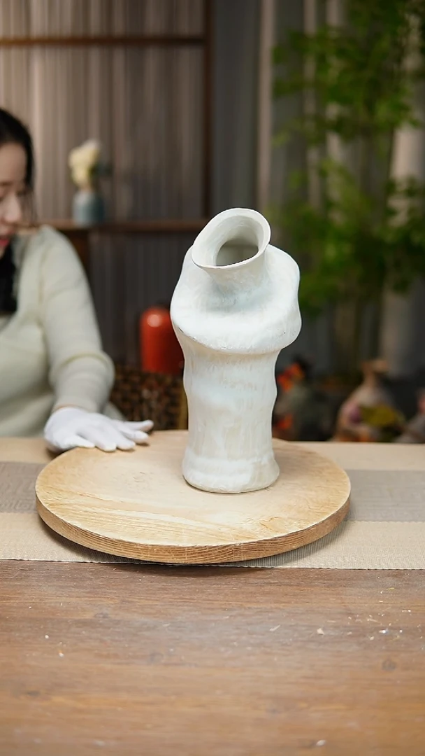 【闪购商品】陶瓷 花器陶瓷花瓶手捏瓶001瑕疵