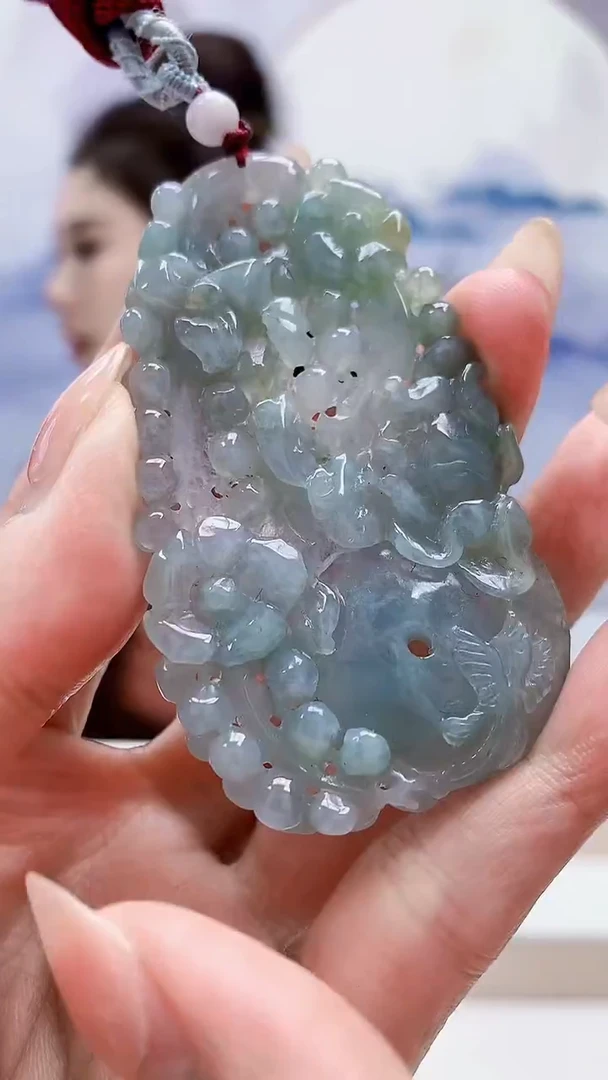 未镶嵌定制翡翠4829MM-毛货挂件74